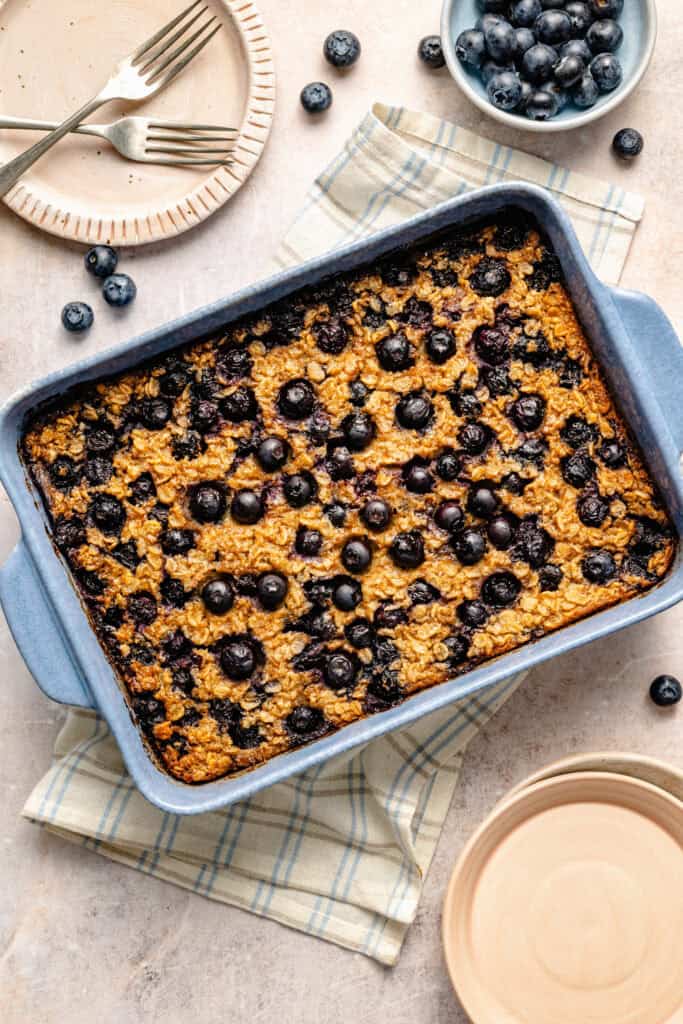 baked oatmeal in baking dish