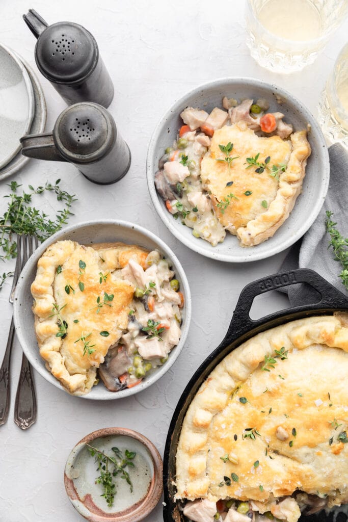 pot pie in bowls