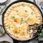 turkey pot pie in skillet