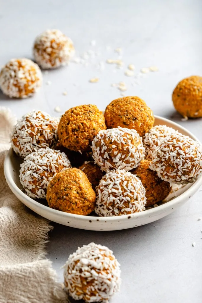 energy bites in small bowls