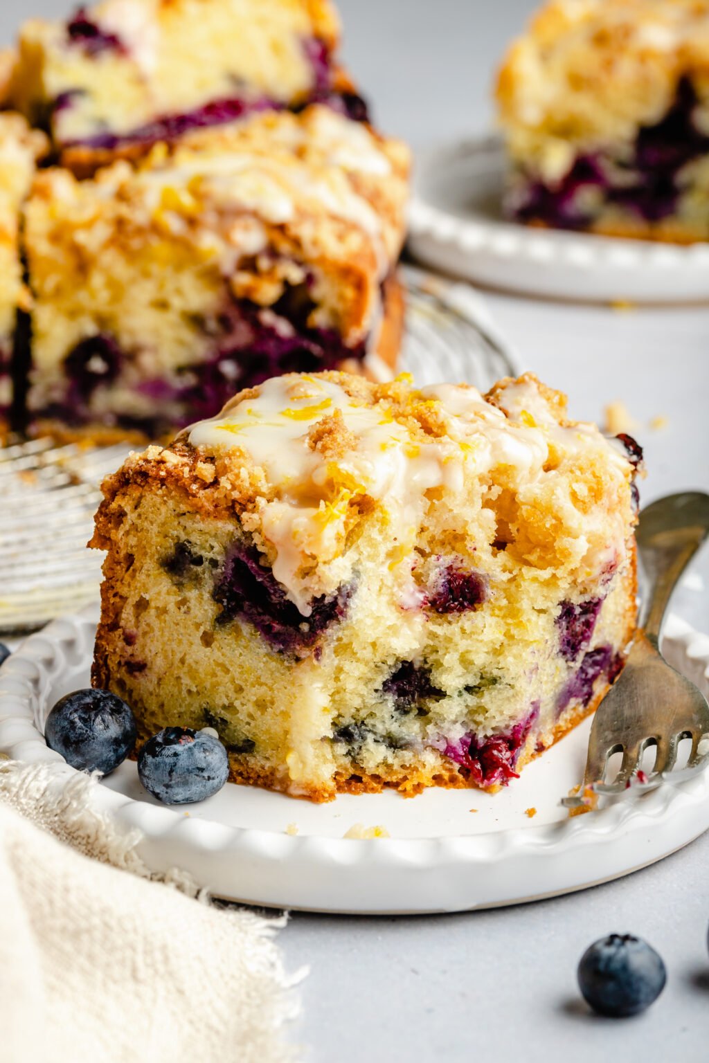 Lemon Blueberry Coffee Cake - All the Healthy Things