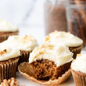 carrot cake cupcake on plate