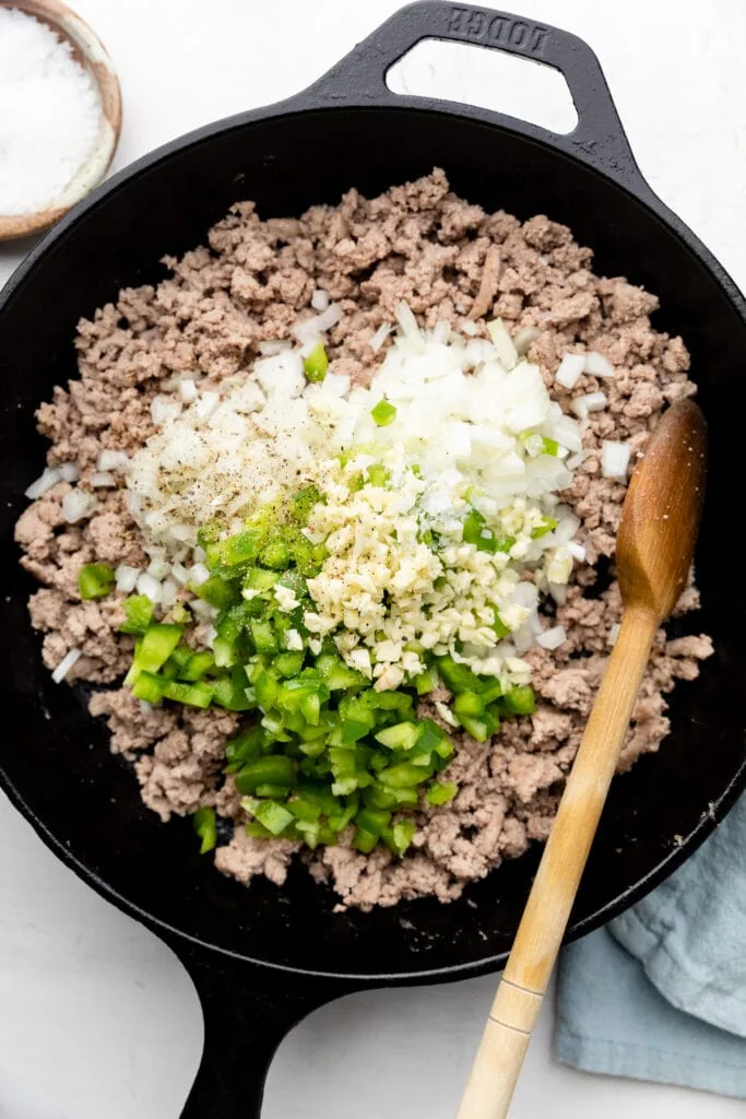 ground turkey with onion and pepper