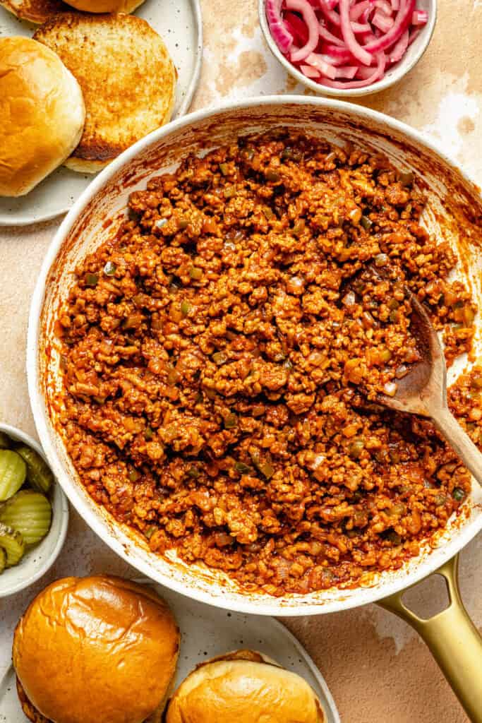 sloppy joe mixture in skillet