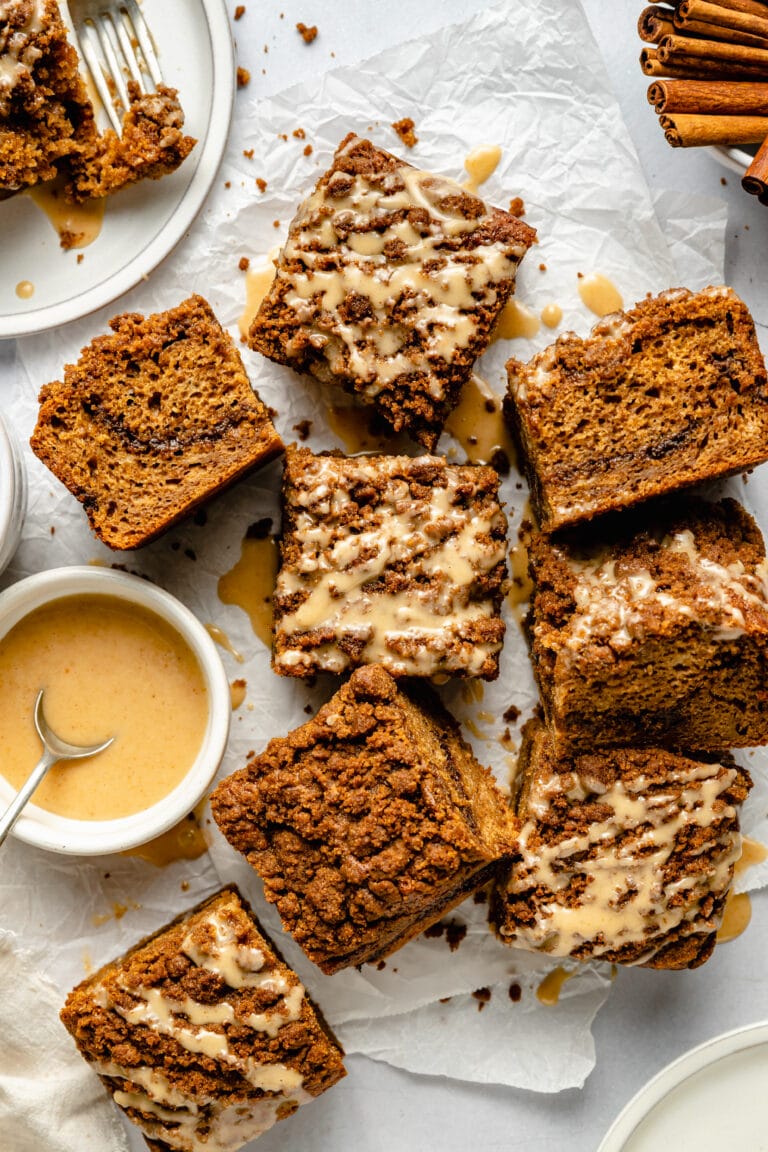 Banana Coffee Cake with Peanut Butter Icing