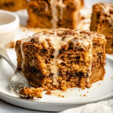 Banana Coffee Cake with Peanut Butter Icing