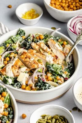 kale Caesar in bowl