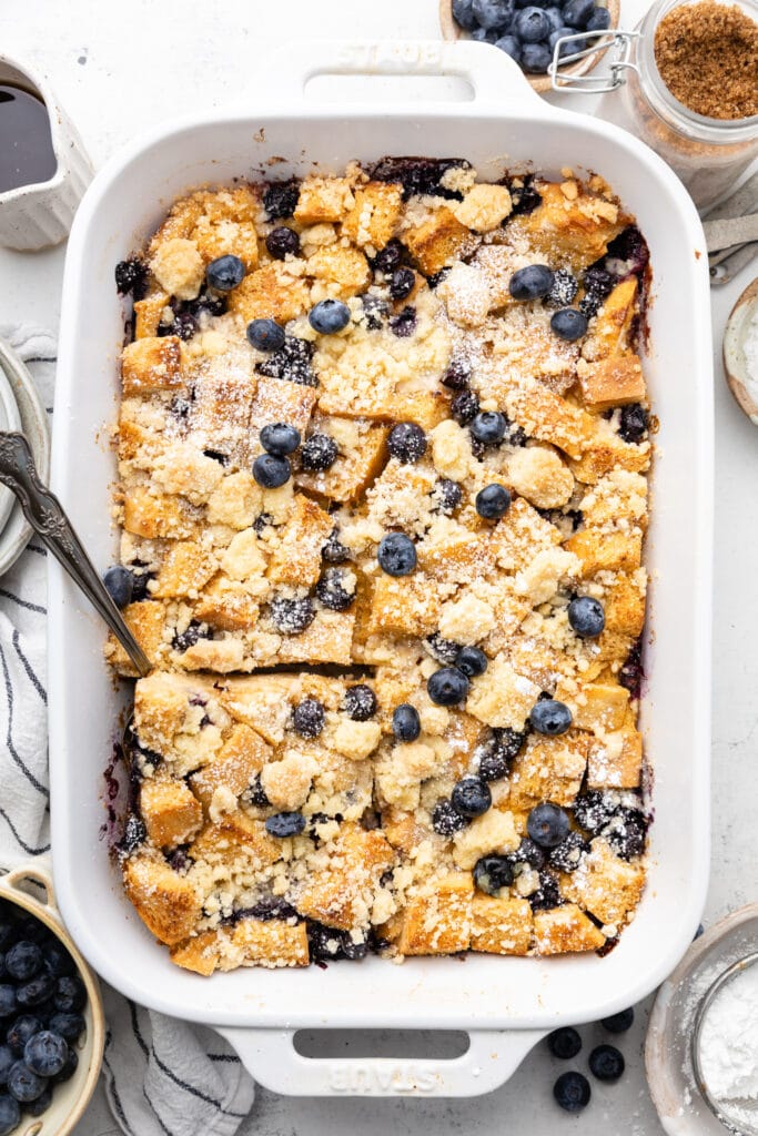 French toast casserole in dish