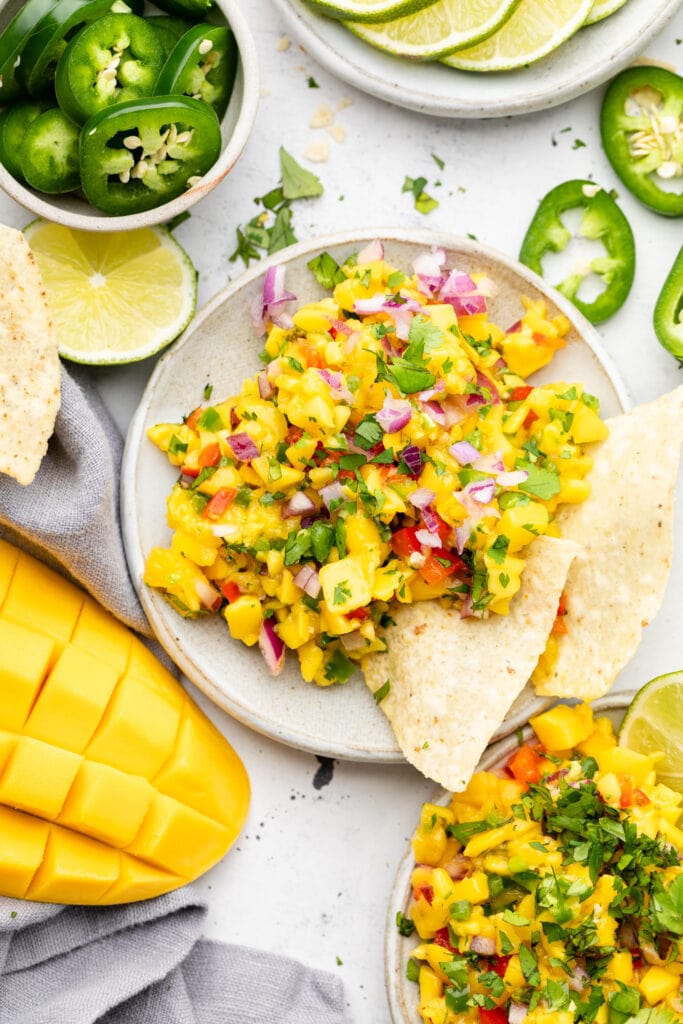 mango salsa with chips