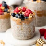 chia seed pudding topped with fruit