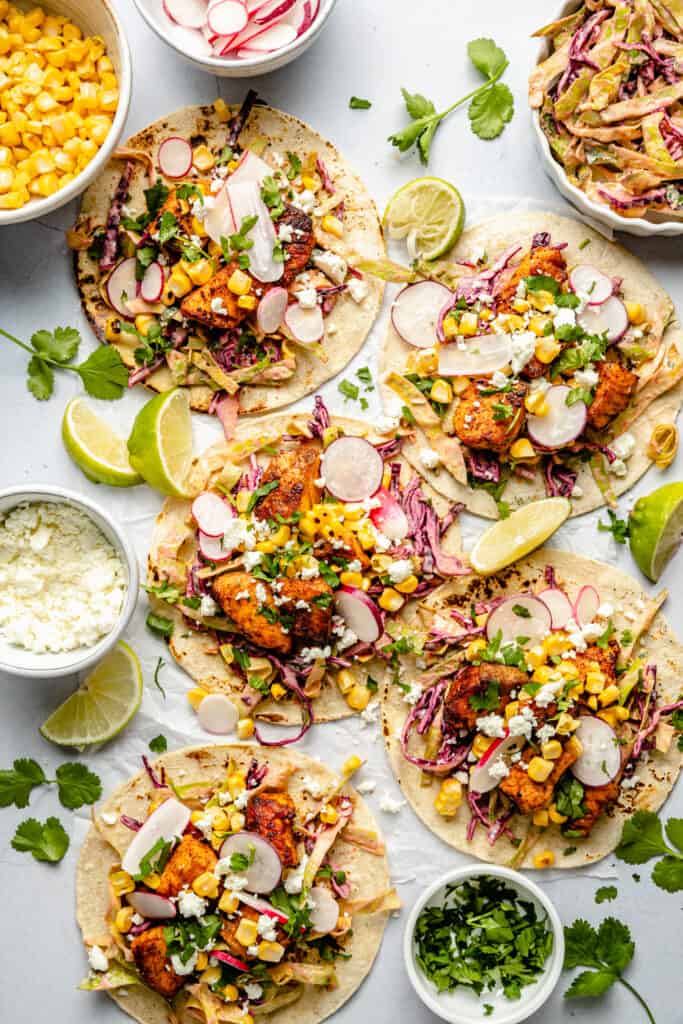 tacos with toppings