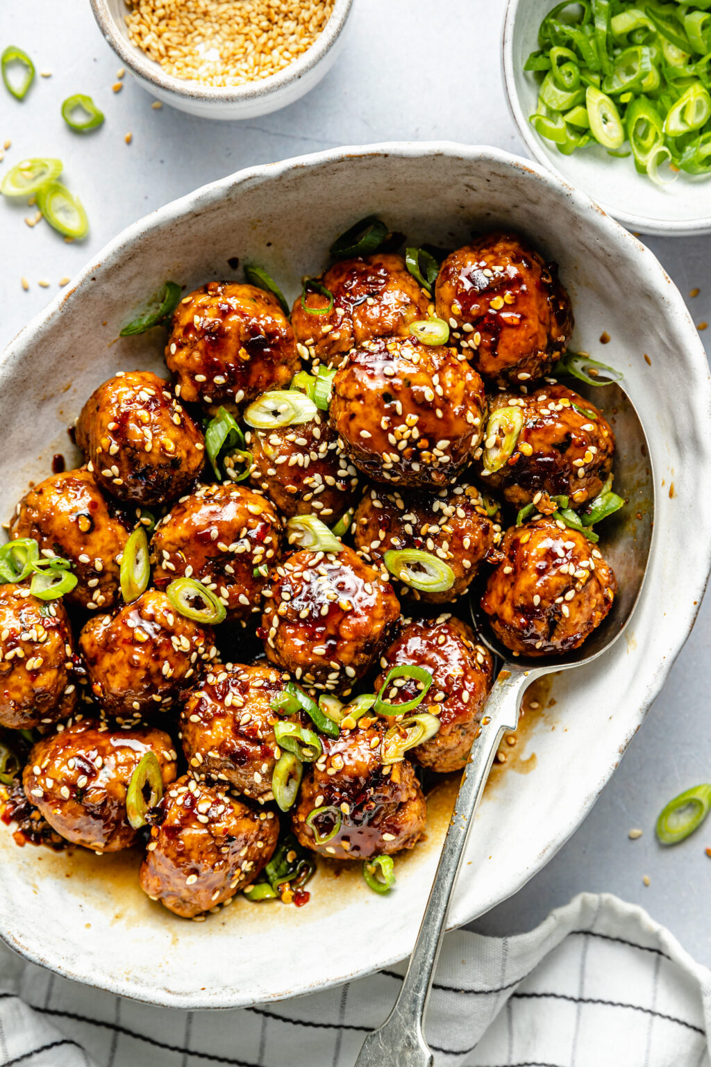 Sweet and Sticky Pork Meatballs - All the Healthy Things