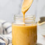 honey mustard with spoon