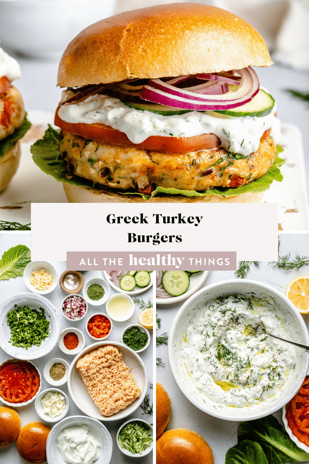 Greek Turkey Burgers - All the Healthy Things