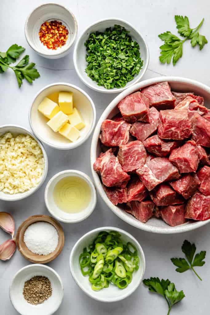 garlic butter steak bite ingredients