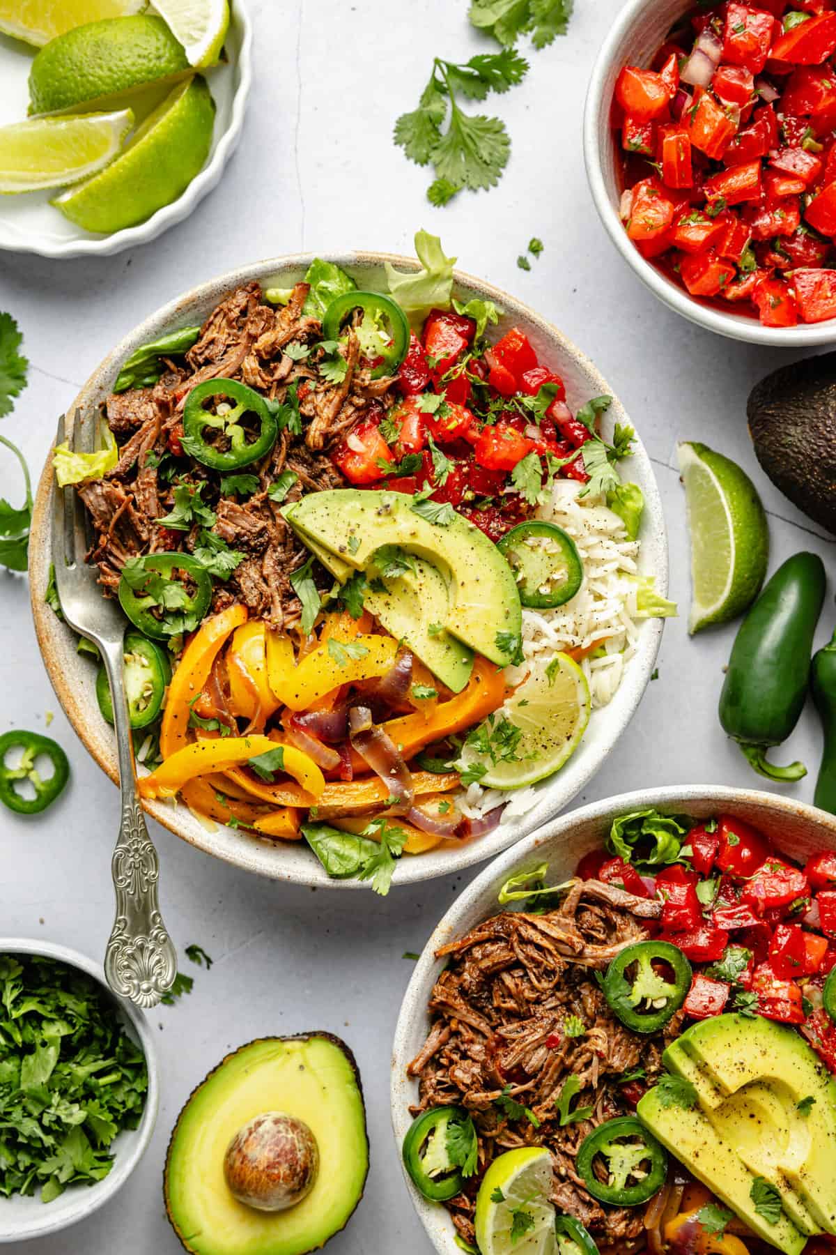 Slow Cooker Chipotle Beef Burrito Bowls - All The Healthy Things