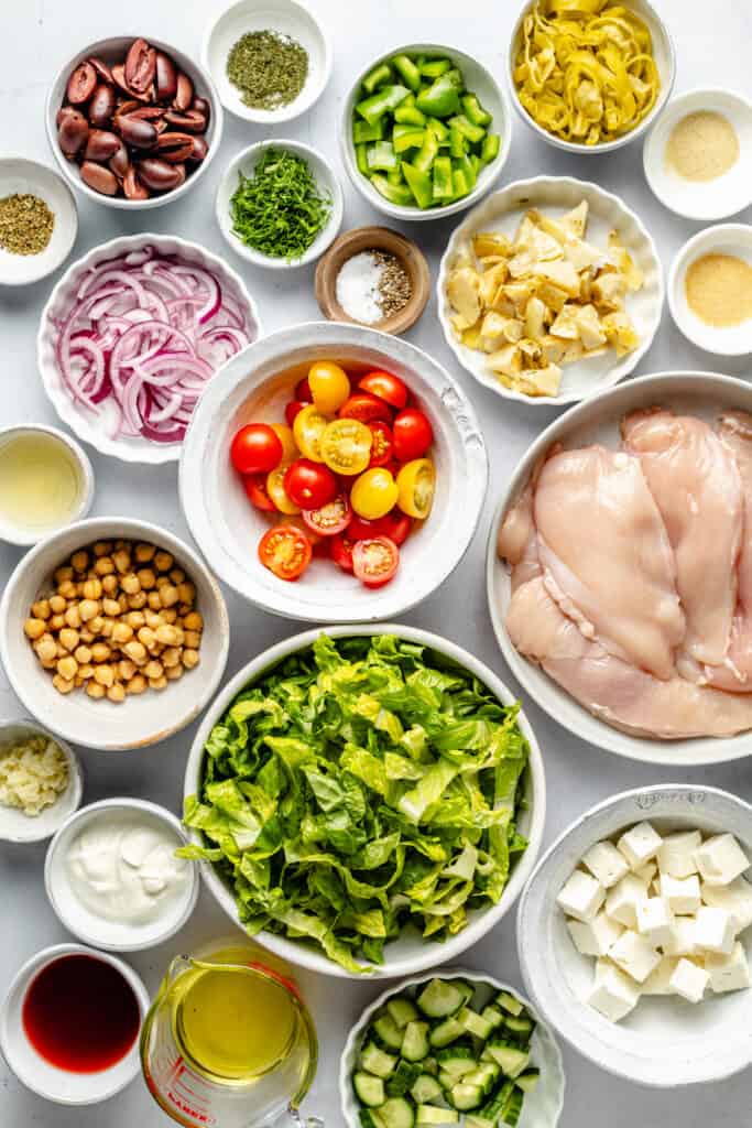Greek chicken salad ingredients