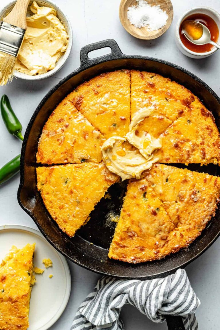 Cheddar Jalapeño Cornbread with Whipped Hot Honey Butter