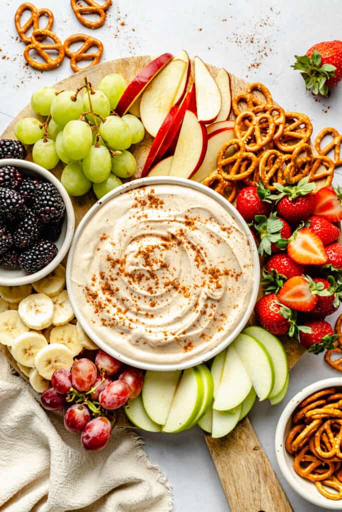 dip platter with fresh fruit