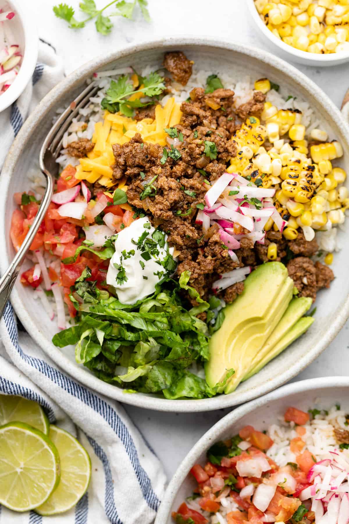 taco bowl with fork