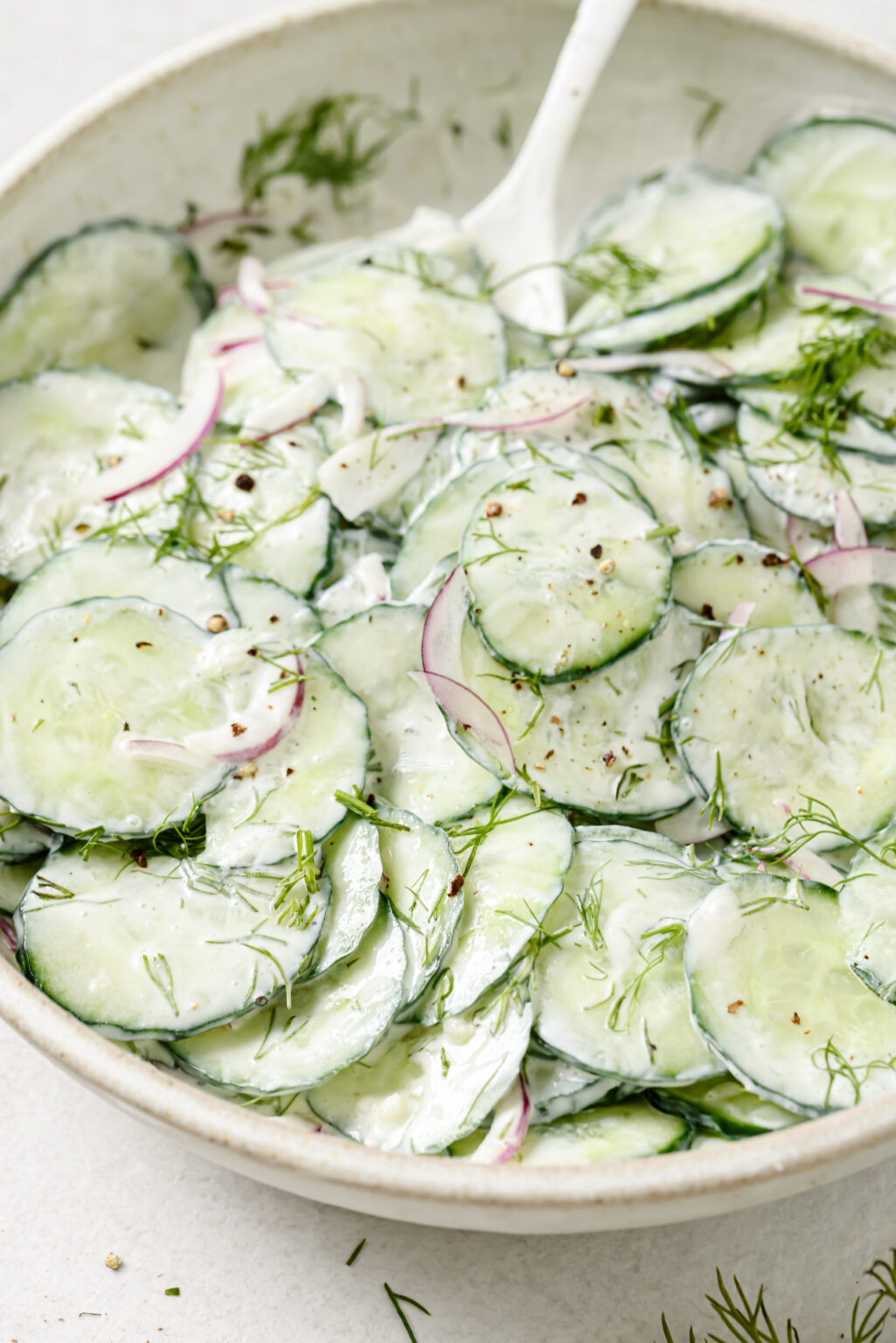 Creamy Cucumber Salad - All the Healthy Things