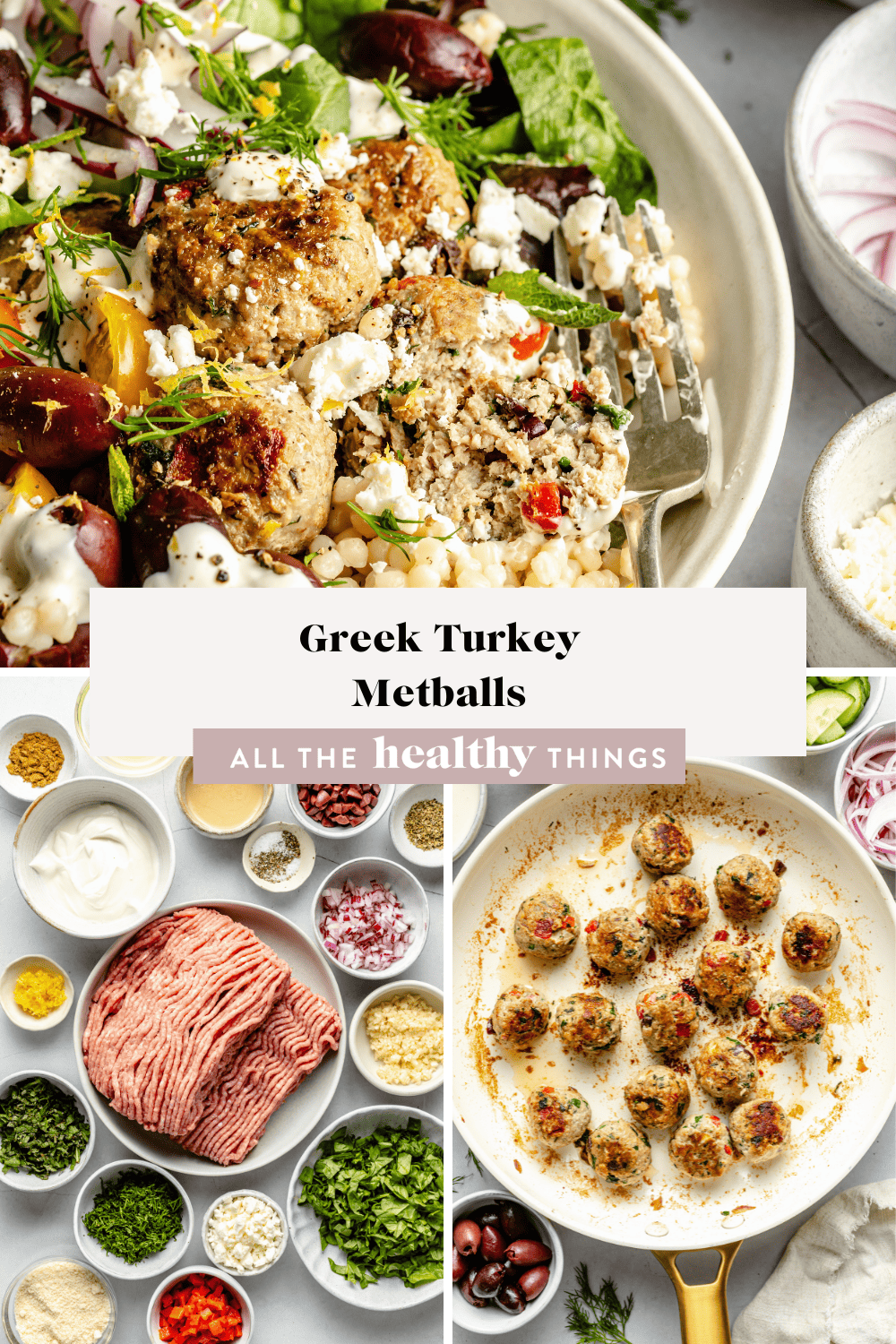 Greek Turkey Meatballs - All the Healthy Things
