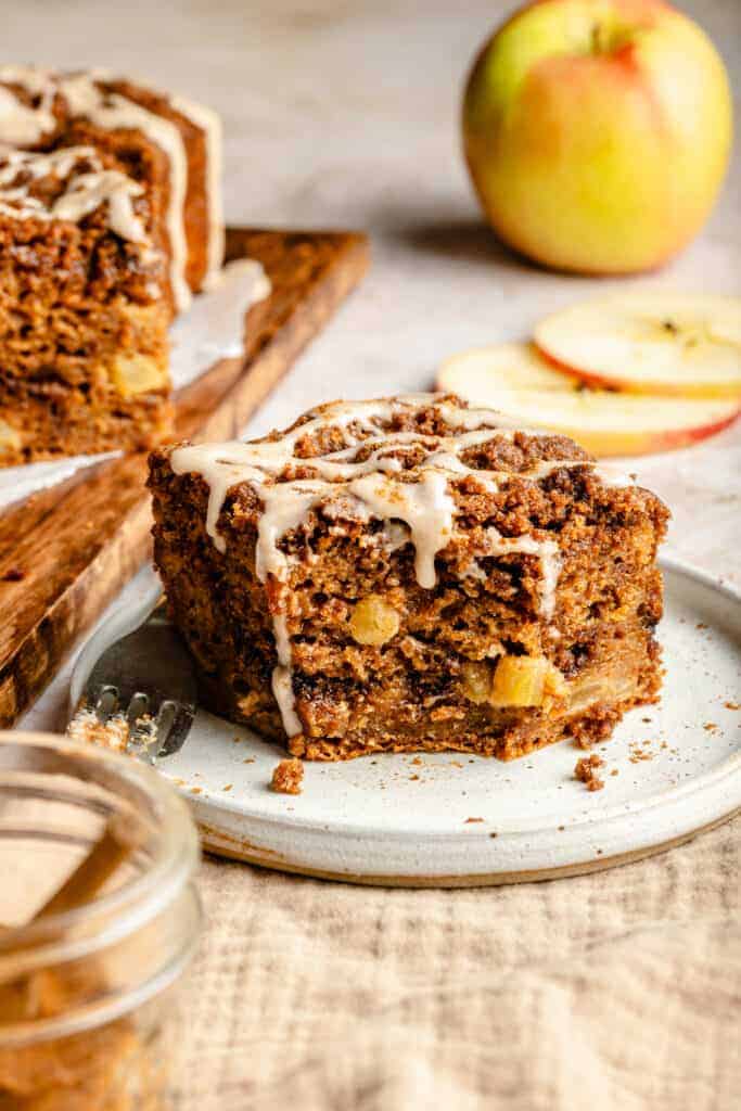 slice of apple coffee cake on plate