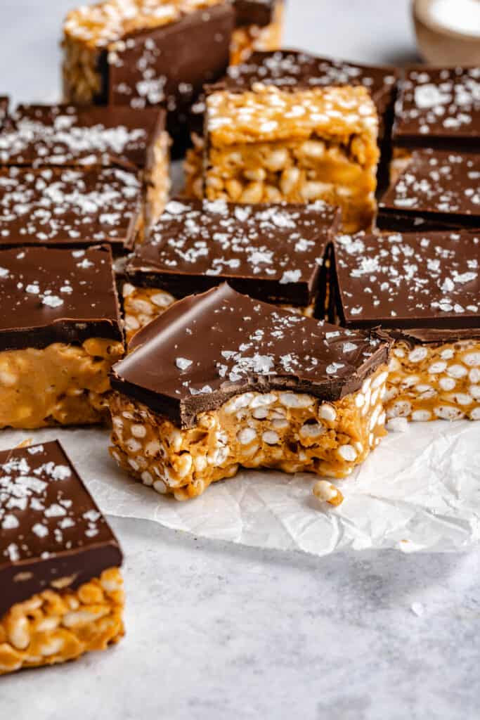 Healthy Peanut Butter Rice Crispy Treats - All the Healthy Things