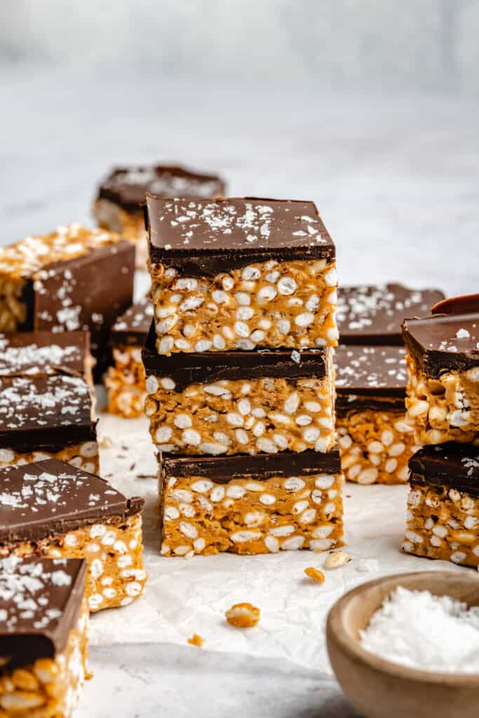 Healthy Peanut Butter Rice Crispy Treats - All the Healthy Things