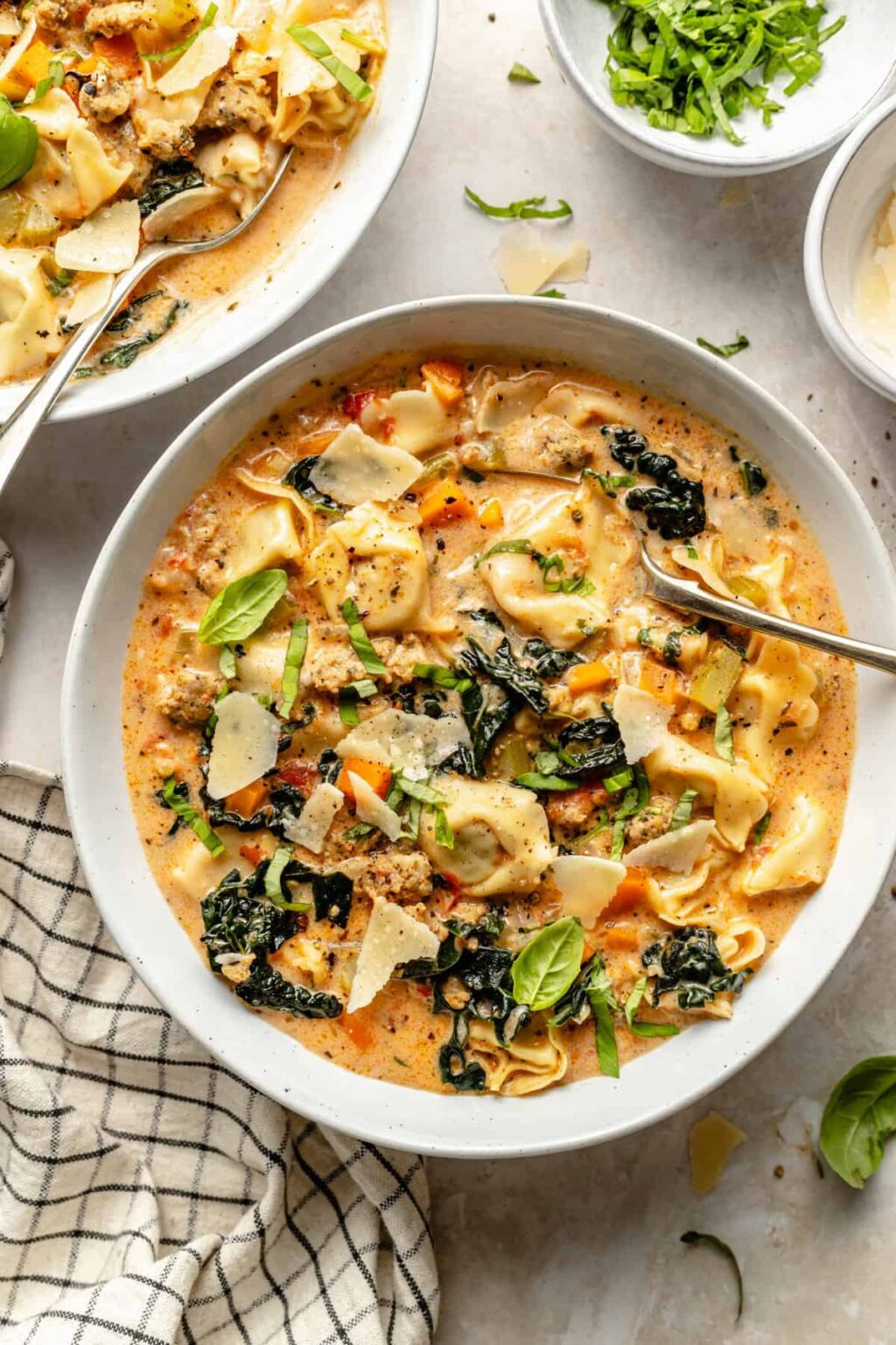 Creamy Sausage Tortellini Soup All the Healthy Things