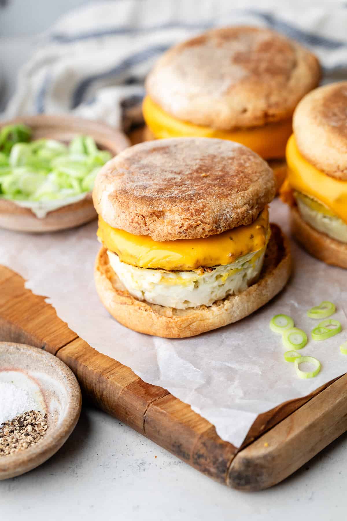 sandwiches on cutting board