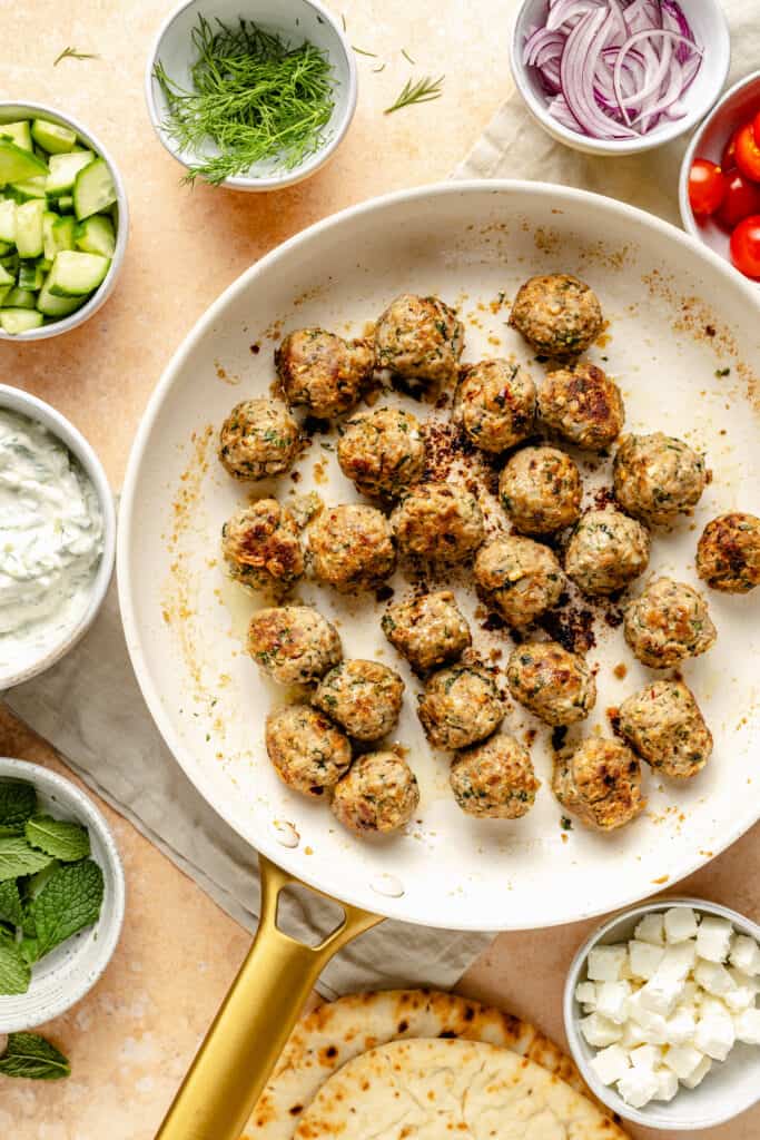 meatballs in skillet