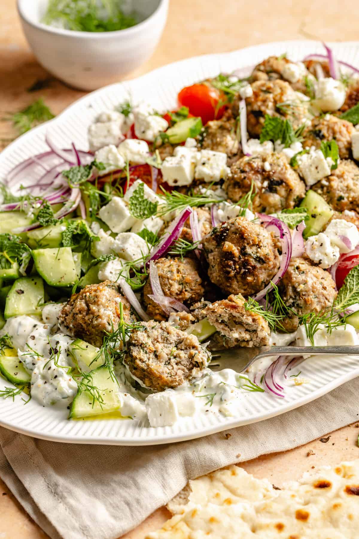 meatballs with toppings