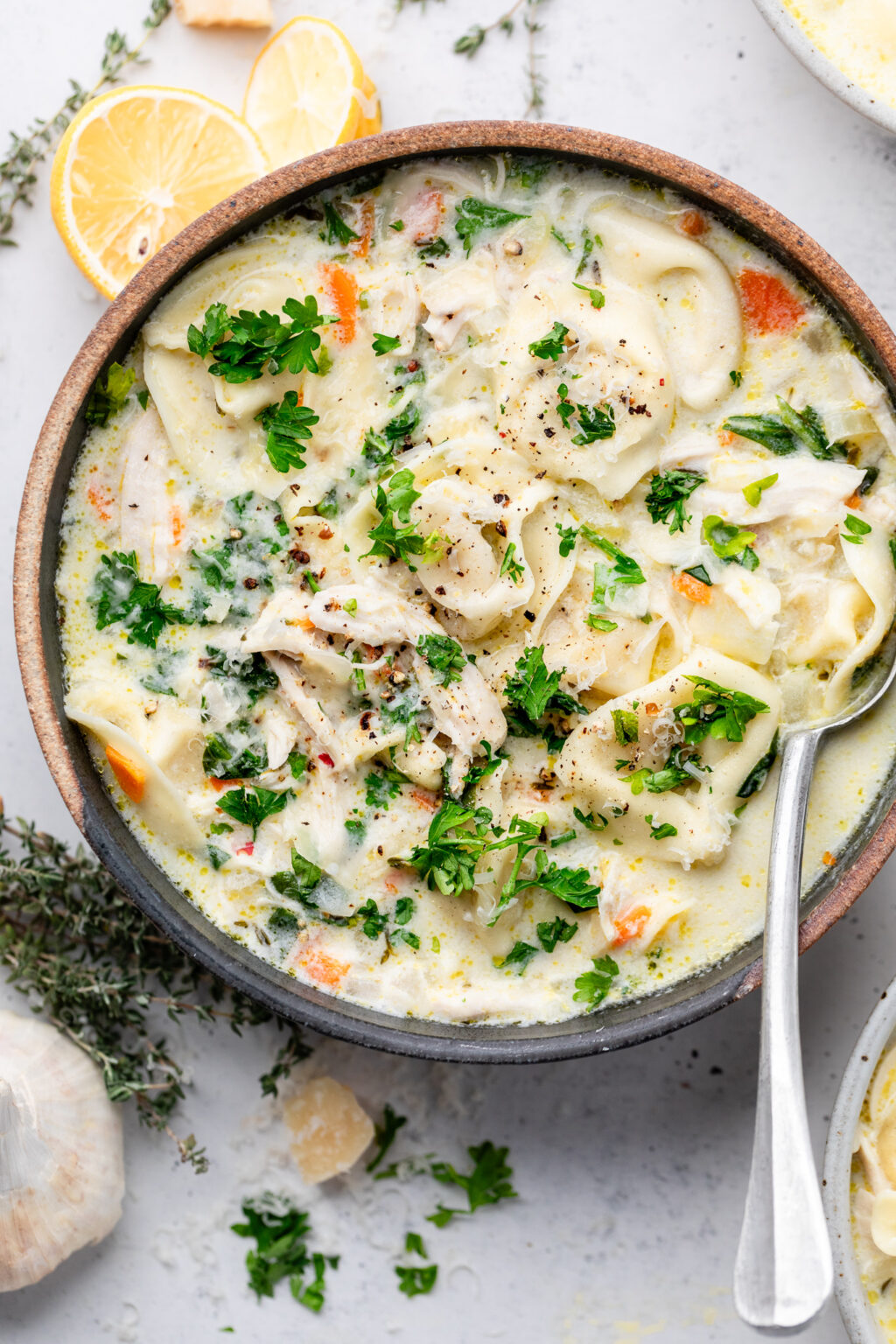 Chicken Tortellini Soup - All the Healthy Things