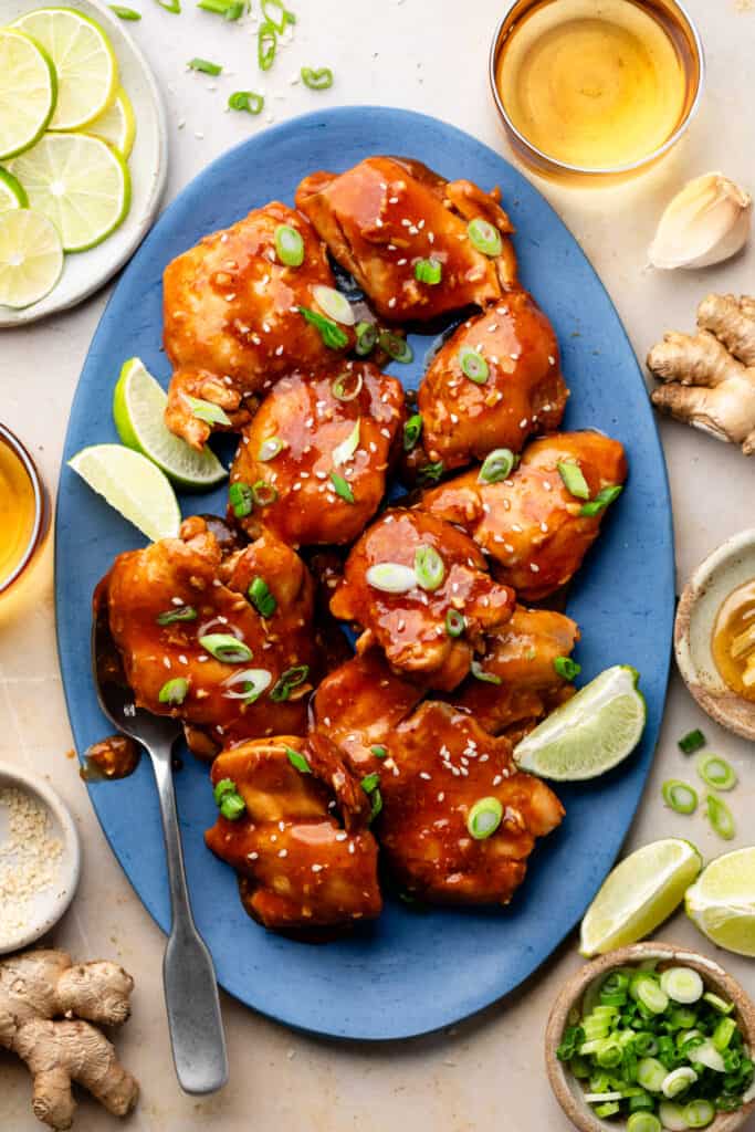 Honey Garlic Chicken Thighs (Slow Cooker) - All the Healthy Things