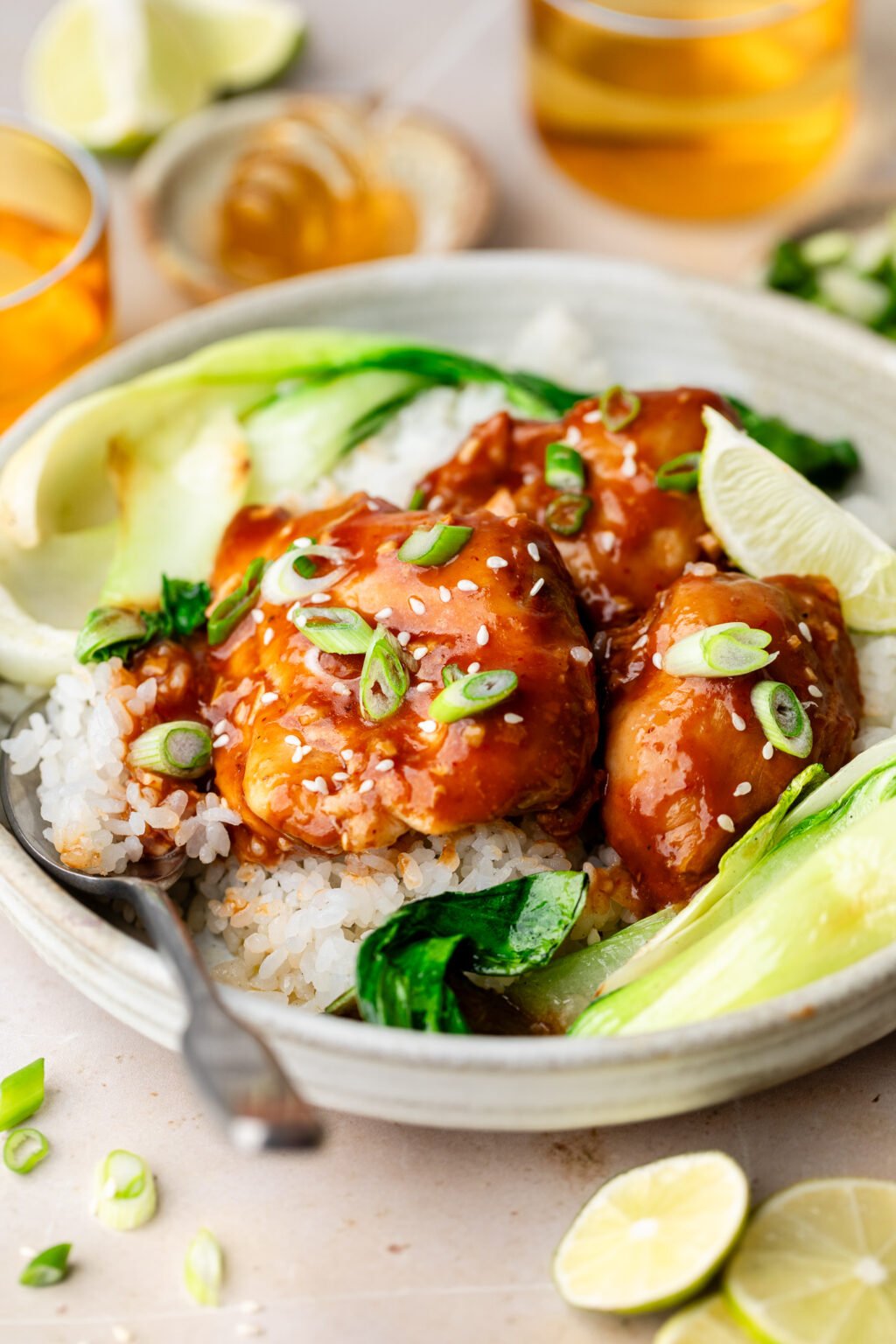 Honey Garlic Chicken Thighs (Slow Cooker) - All the Healthy Things