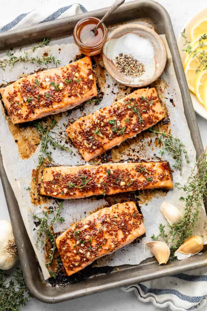 Honey Mustard Salmon - All the Healthy Things