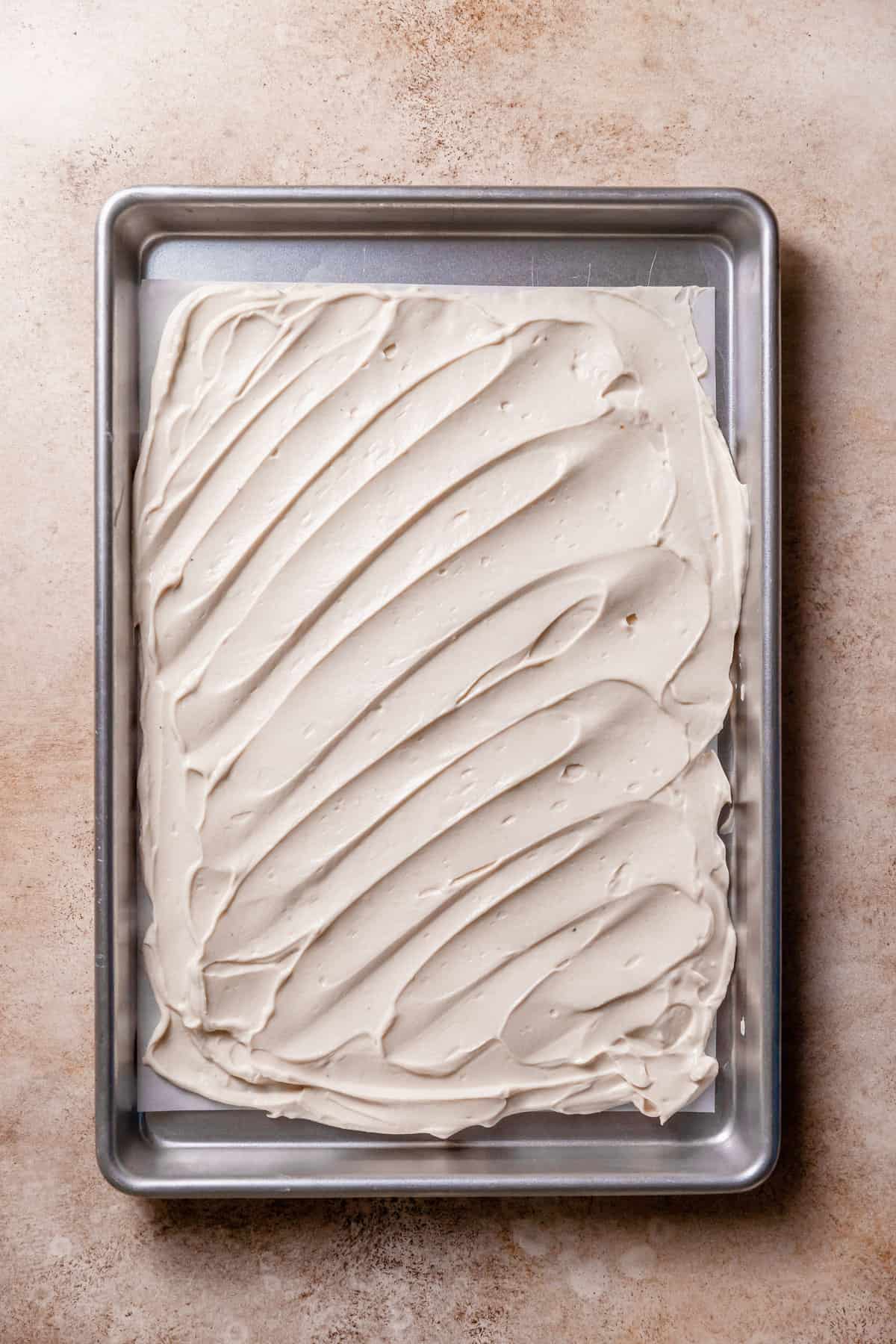 yogurt spread on sheet pan