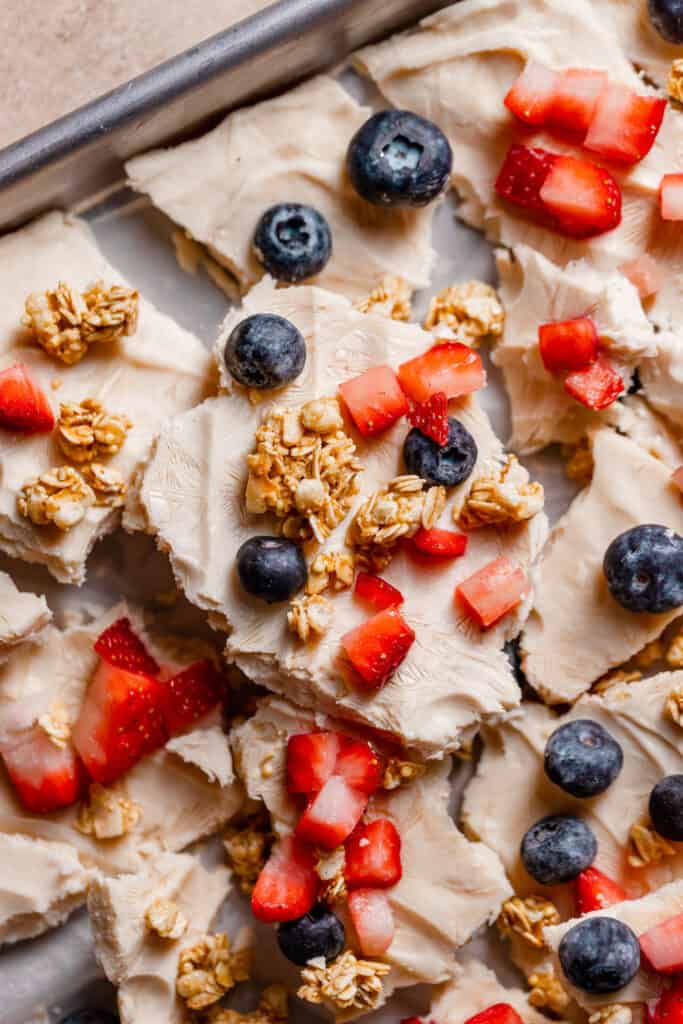 High Protein Frozen Yogurt Bark All the Healthy Things