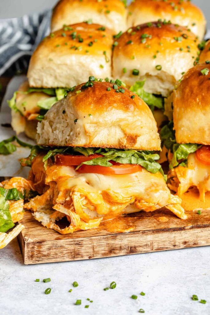 sliders on cutting board