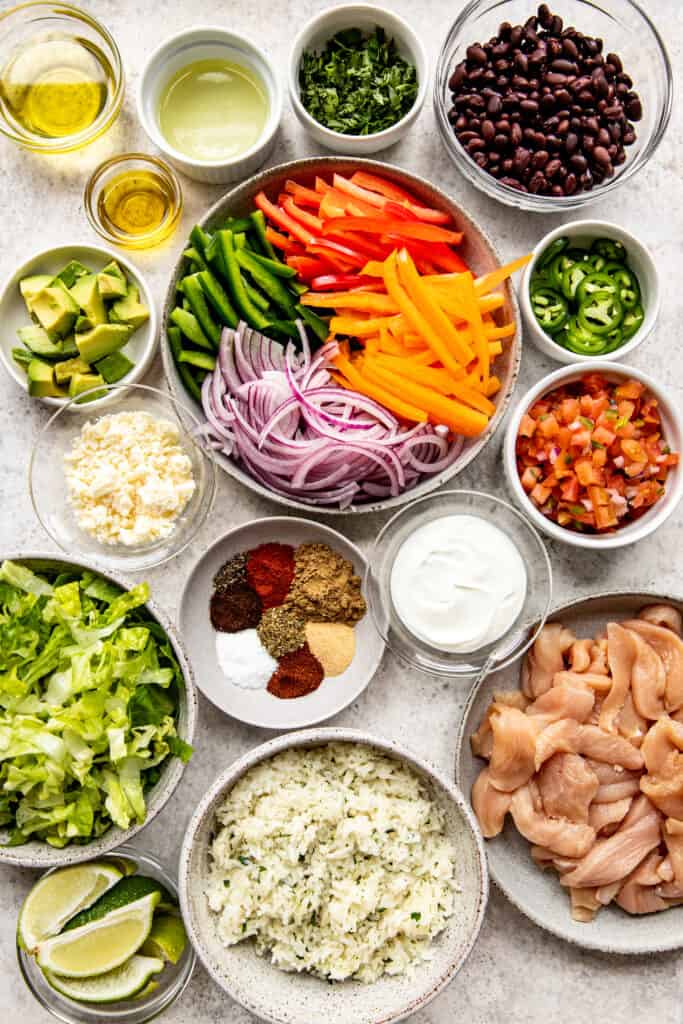 Chicken Fajita Bowls - All the Healthy Things