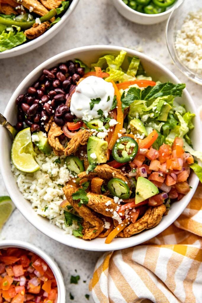 Chicken Fajita Bowls - All the Healthy Things