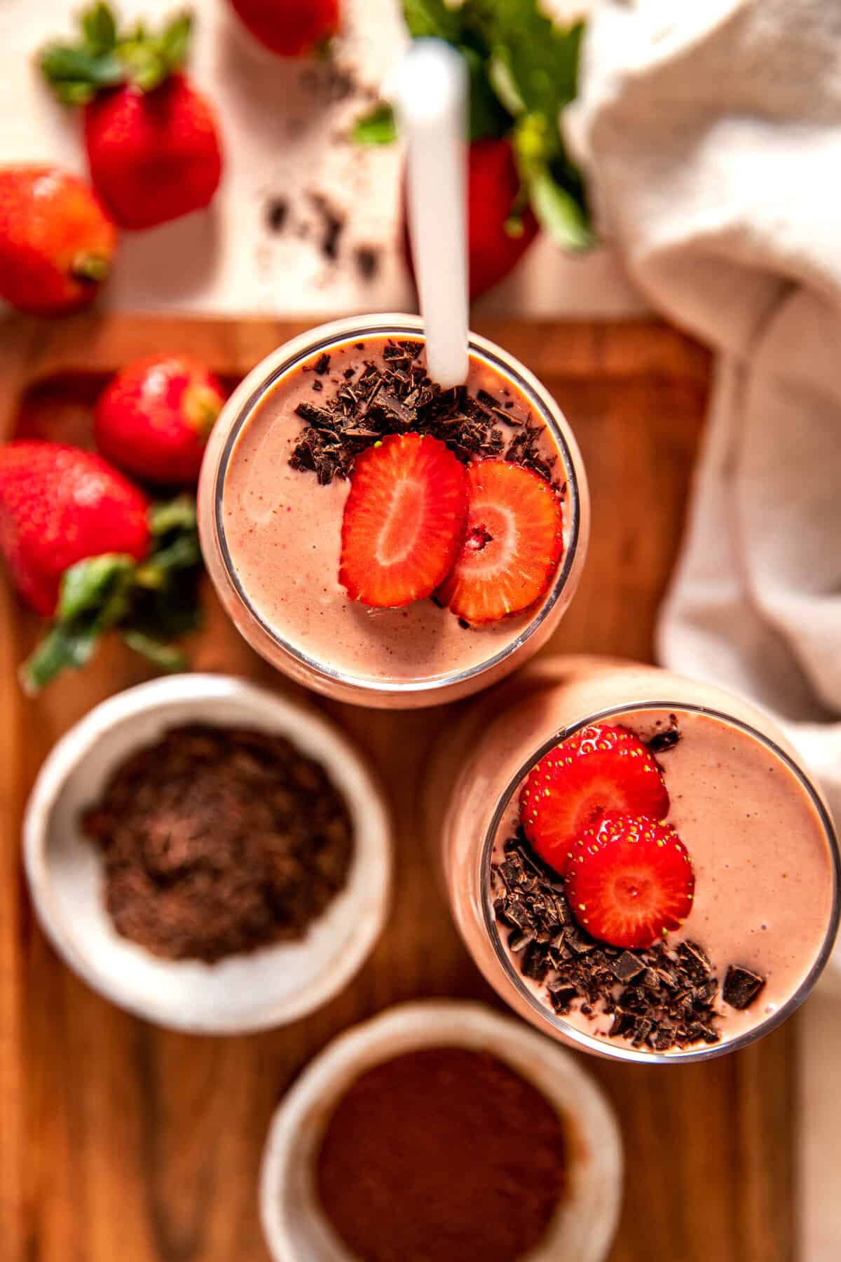 top of smoothies with toppings