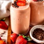 strawberry smoothie in glasses