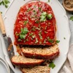meatloaf on plate with knife