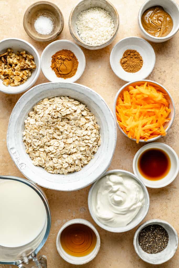 carrot cake overnight oats ingredients