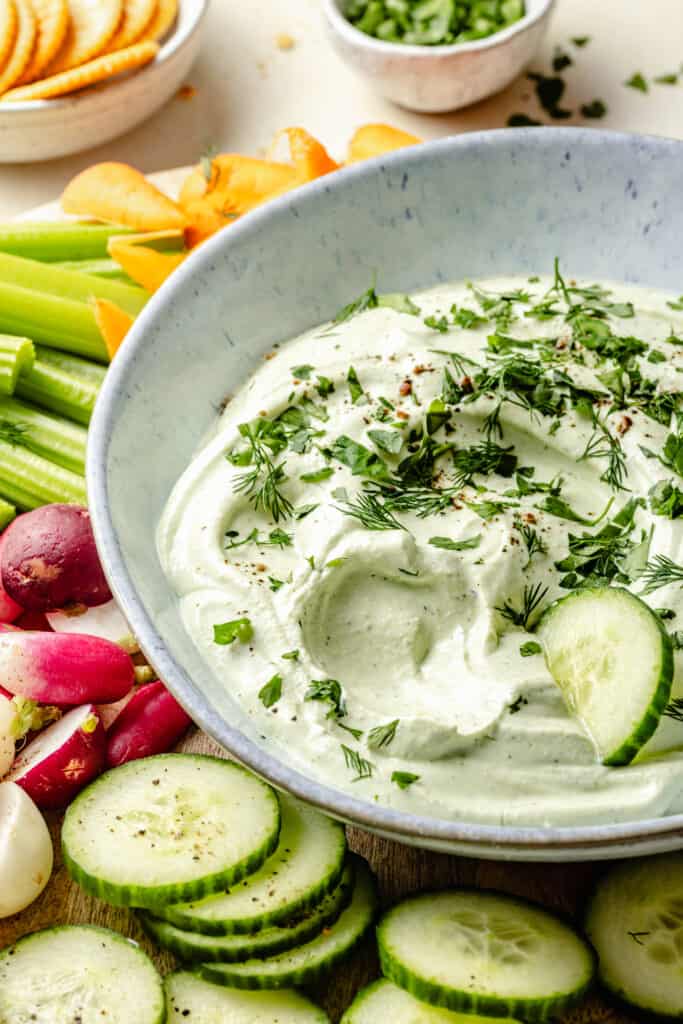 cottage cheese dip with cucumber