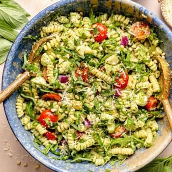pasta salad in large serving bowl