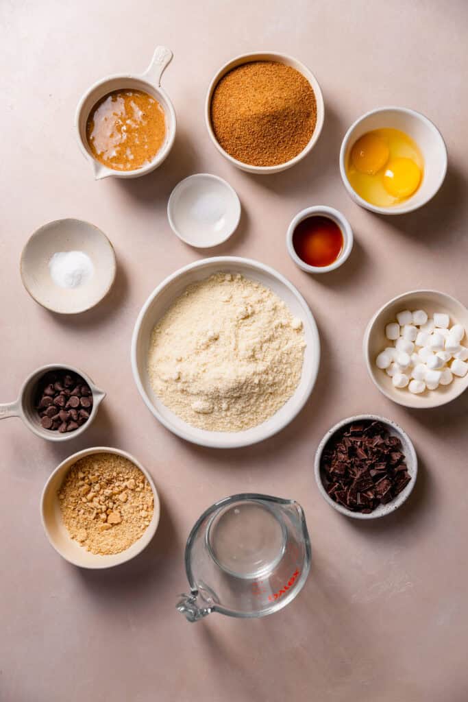 cookie ingredients in small bowls