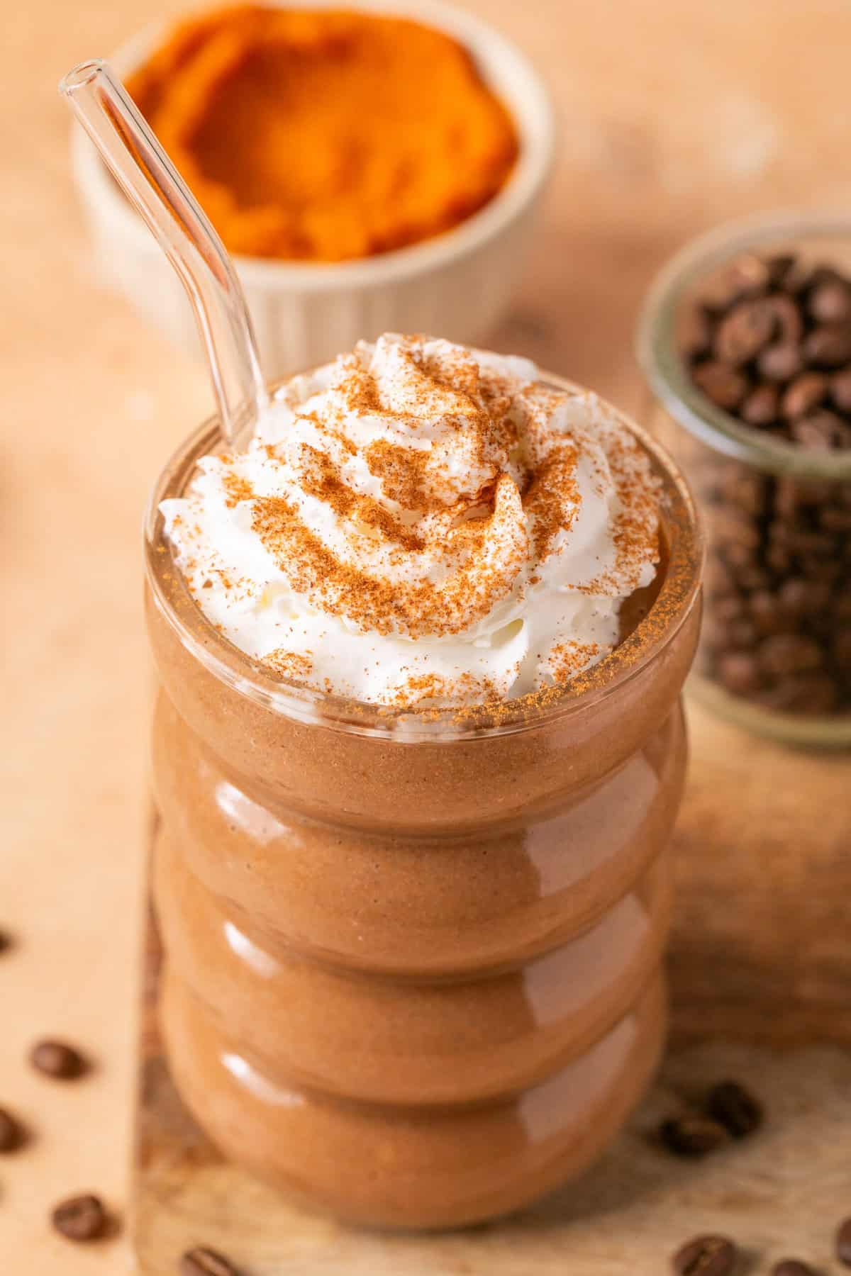 protein shake topped whipped cream